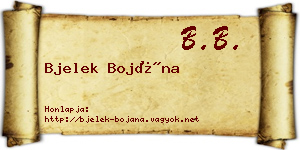 Bjelek Bojána névjegykártya